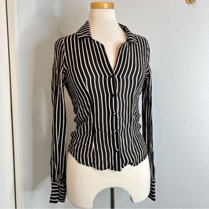 Reformation striped button down long sleeve top xs
